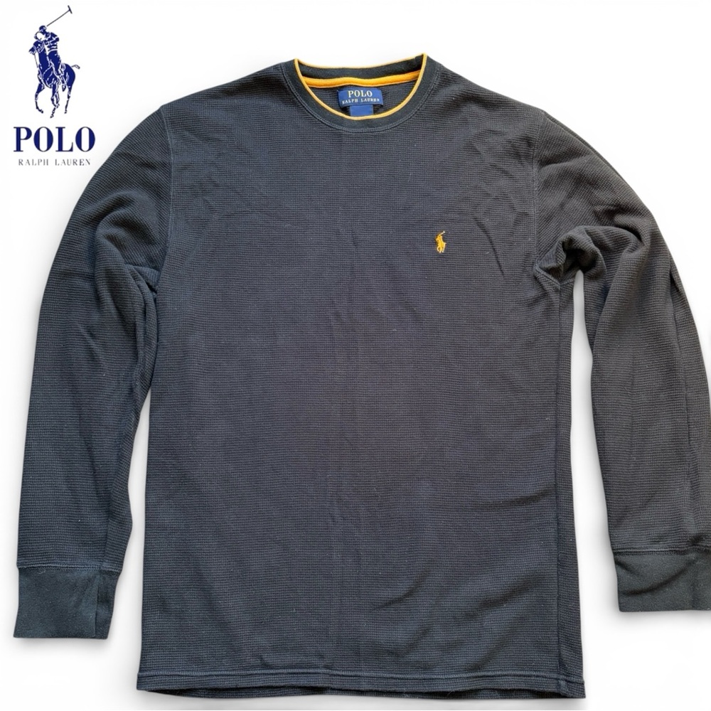 Polo Ralph Lauren Men Cotton Long-Sleeve Waffle Knit Thermal Sleepshirt | Size M